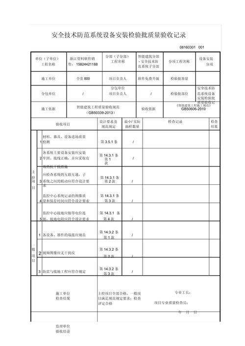 安全技術(shù)防范系統(tǒng)設(shè)備安裝檢驗(yàn)批質(zhì)量驗(yàn)收記錄